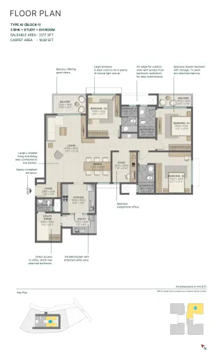 Codename King Life 3 BHK Floor Plan